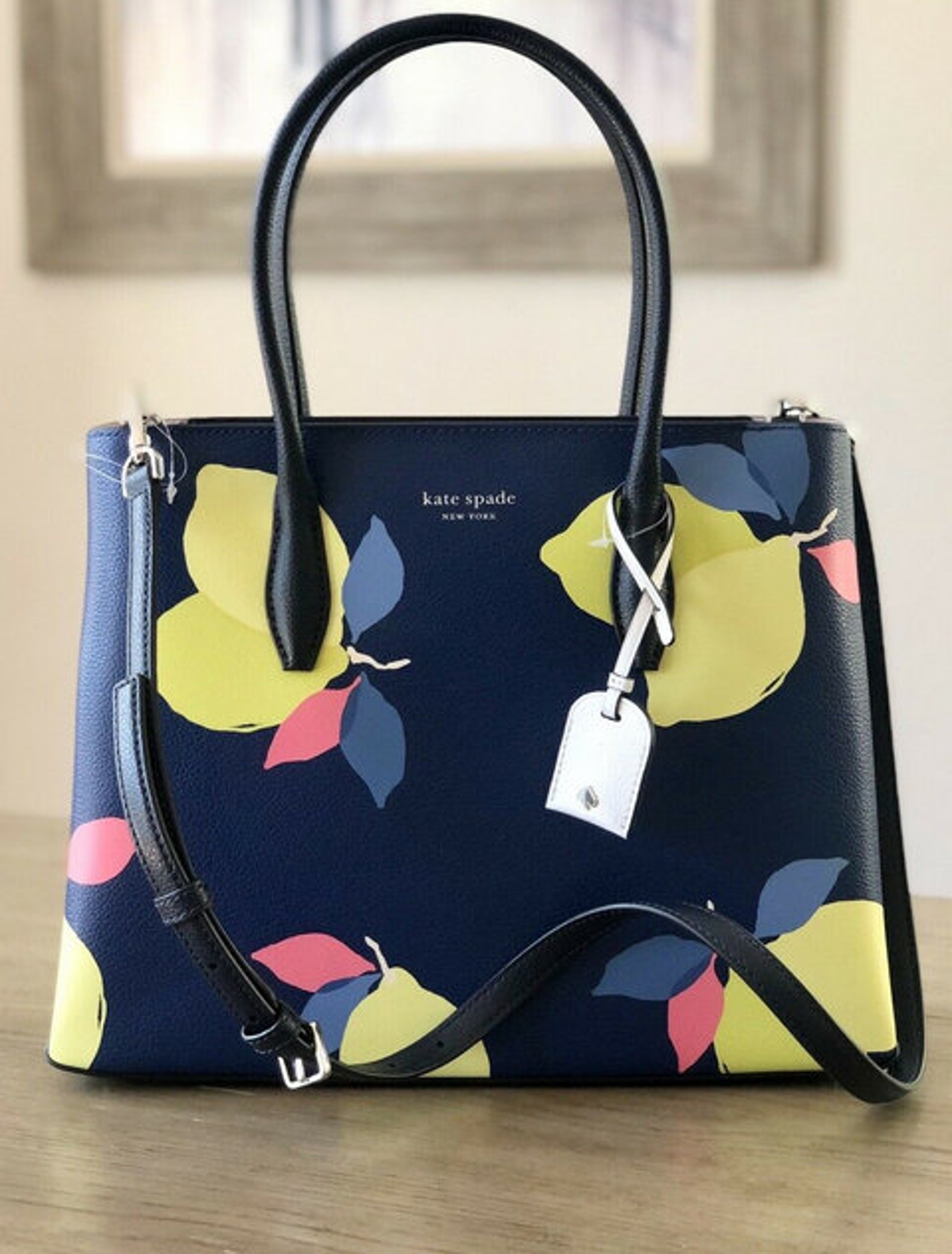 Kate Spade Eva Lemon Zest Medium Top Zip Satchel Leather Bag Etsy