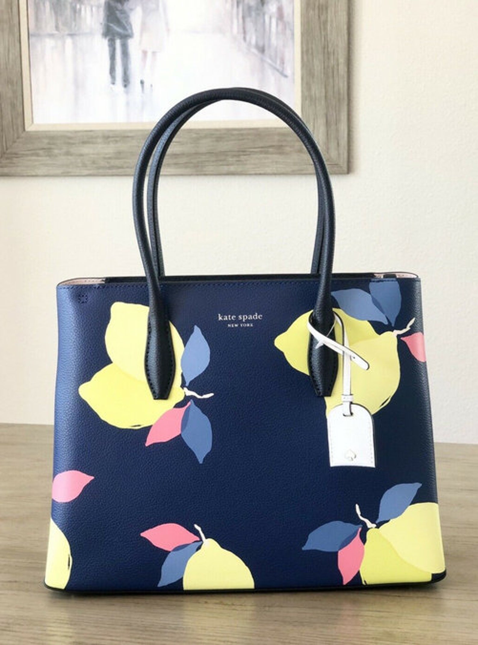 Kate Spade Eva Lemon Zest Medium Top Zip Satchel Leather Bag Etsy