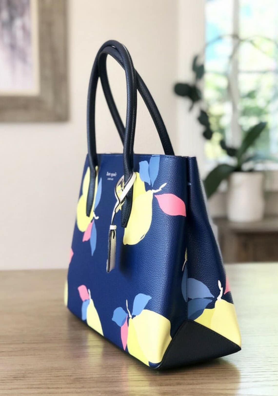 Kate Spade Eva Lemon Zest Medium Top Zip Satchel Leather Bag Etsy