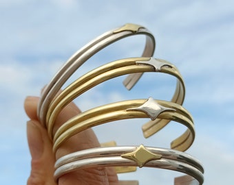 Silver single star bracelet