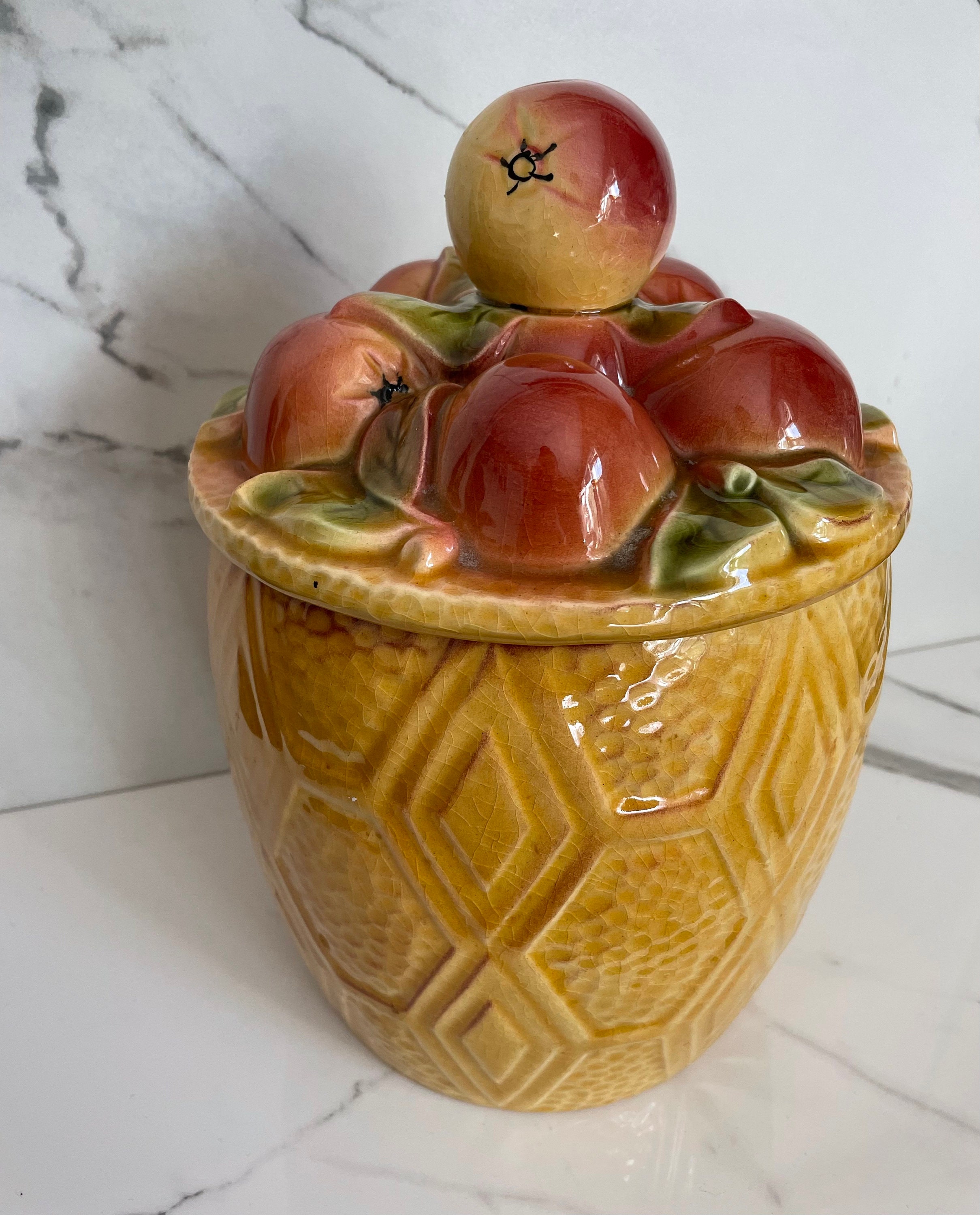 Vintage Apple Basket Cookie Jar Pattern Etsy