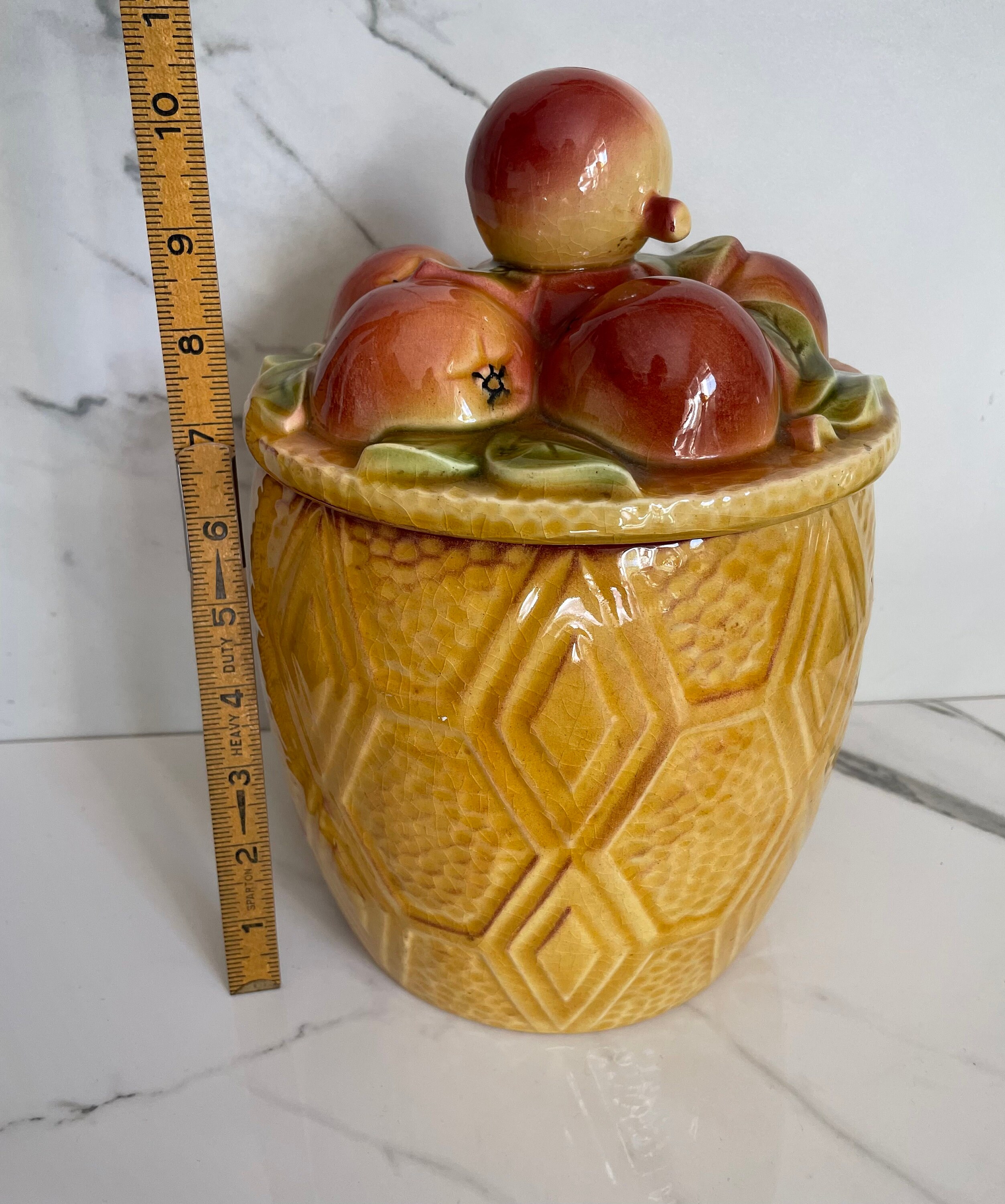 Vintage Apple Basket Cookie Jar Pattern Etsy