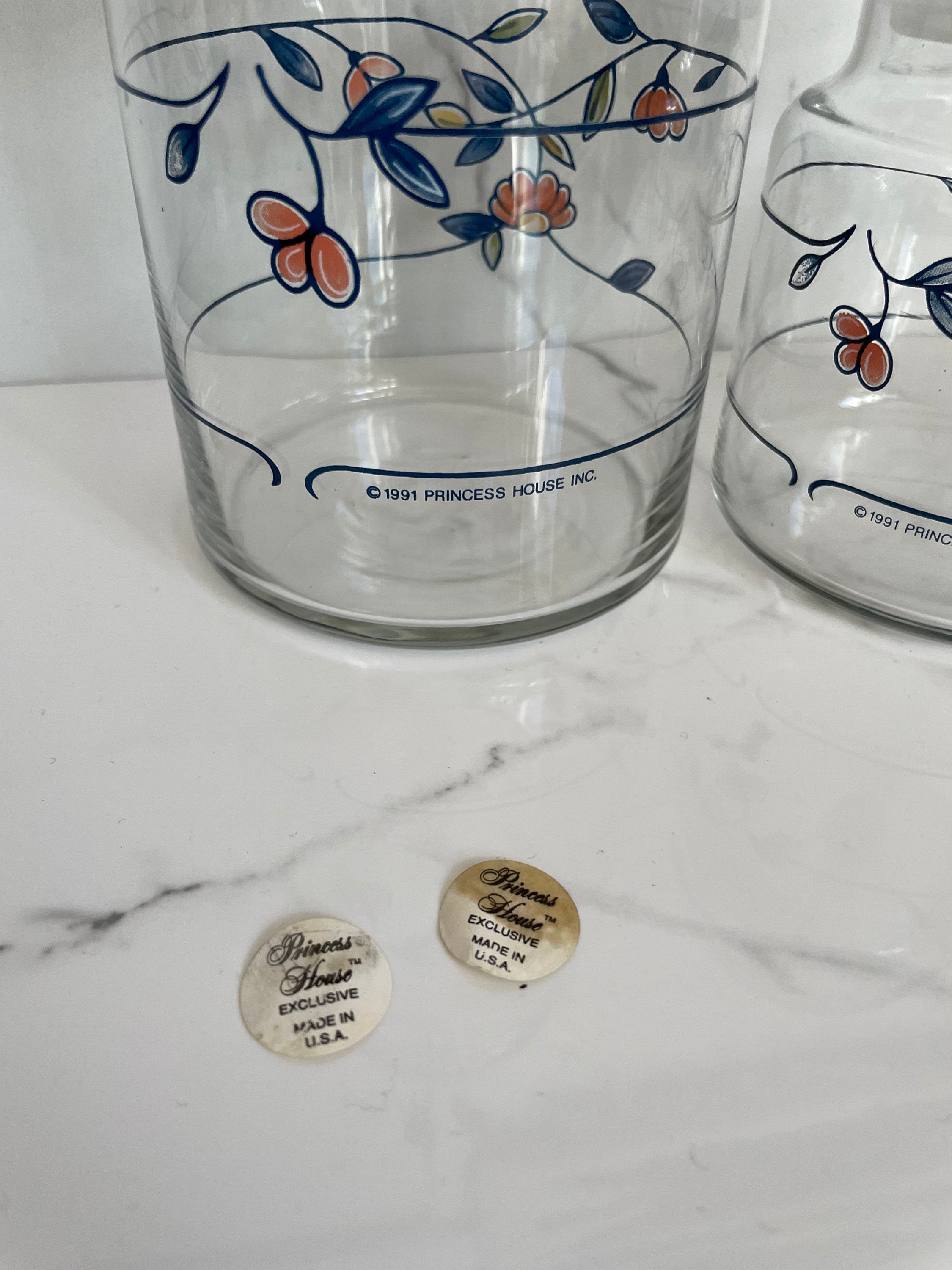 Princess Glass Containers 1991 Princess House Glass Jar/canisters Floral/flowers Pattern, Set of ...