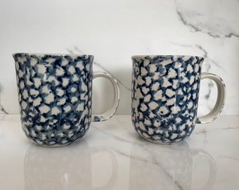 Pair of Folk Craft Mugs By Tienshan Stoneware