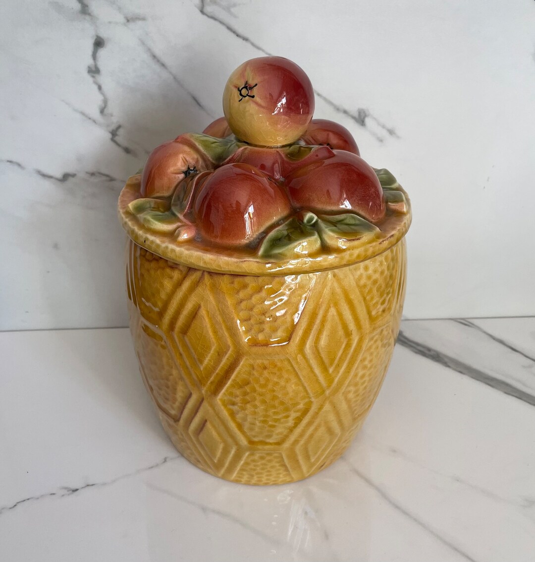 Vintage Apple Basket Cookie Jar Pattern Etsy