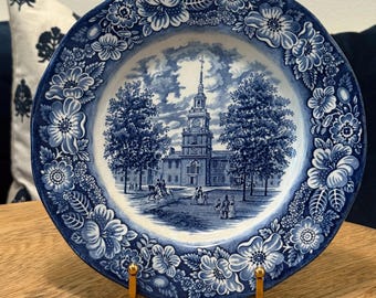 Vintage Liberty Blue Blue-and-white Dinner Plate. Independence