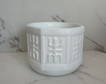 Milk Glass Planter Planting Pot Asian Inspired