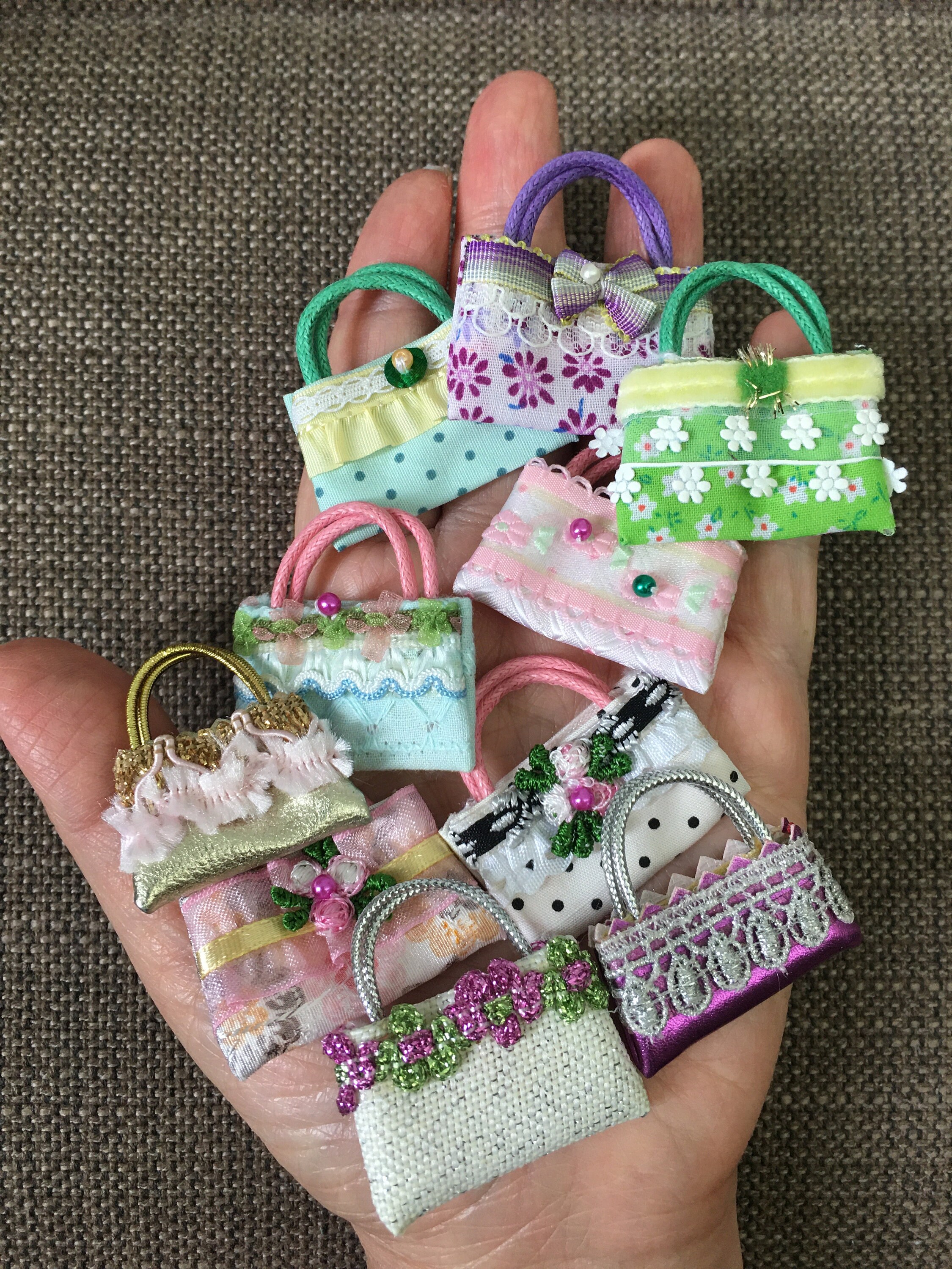 Dollhouse Handbag Doll House Tiny Miniature Tote Bags Etsy