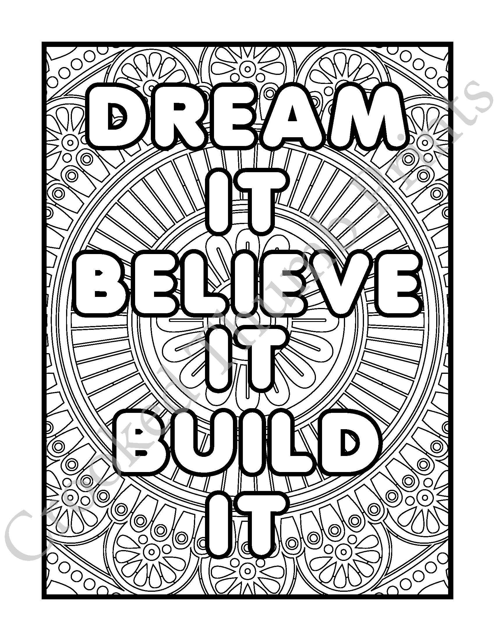 Adult Coloring Pages, Motivational Quote, Printable, Mandala, Art ...