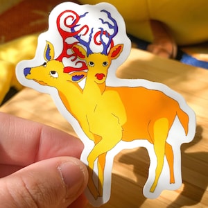 Two Headed Deer Sticker, Cryptid Sticker