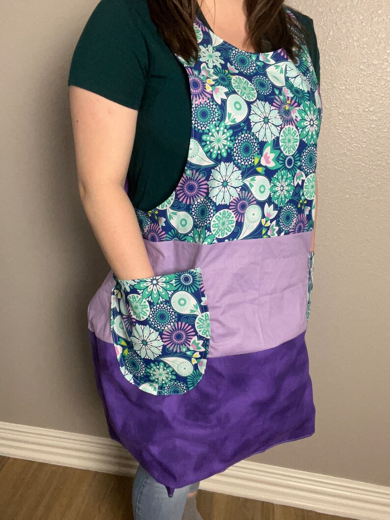 Purple Color Block Cross Body Apron - Etsy