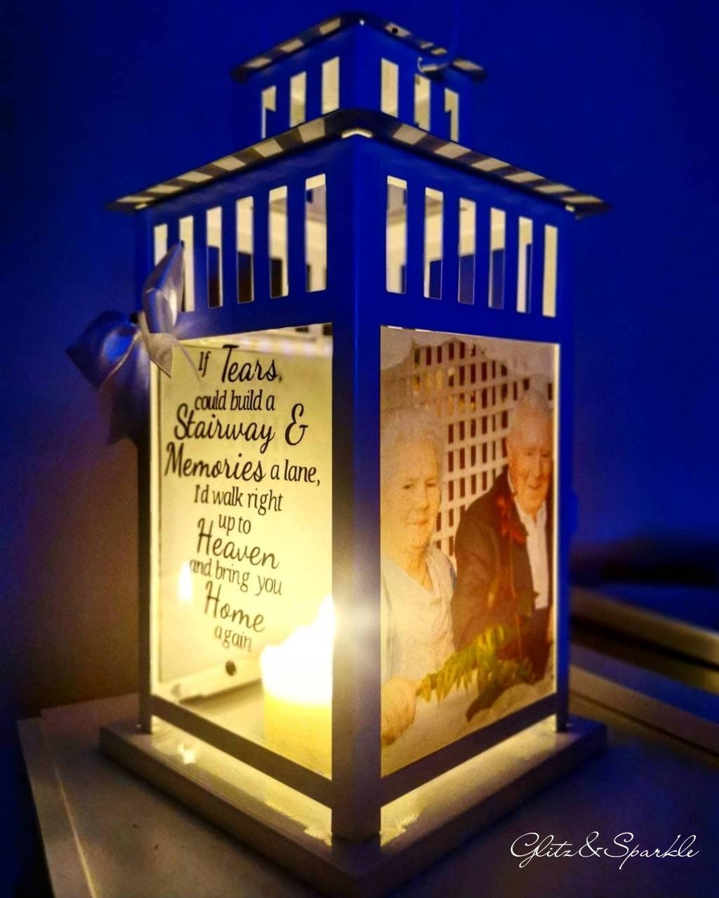 Photo Lantern With Candle Memorial Lantern memorial Candle Etsy UK