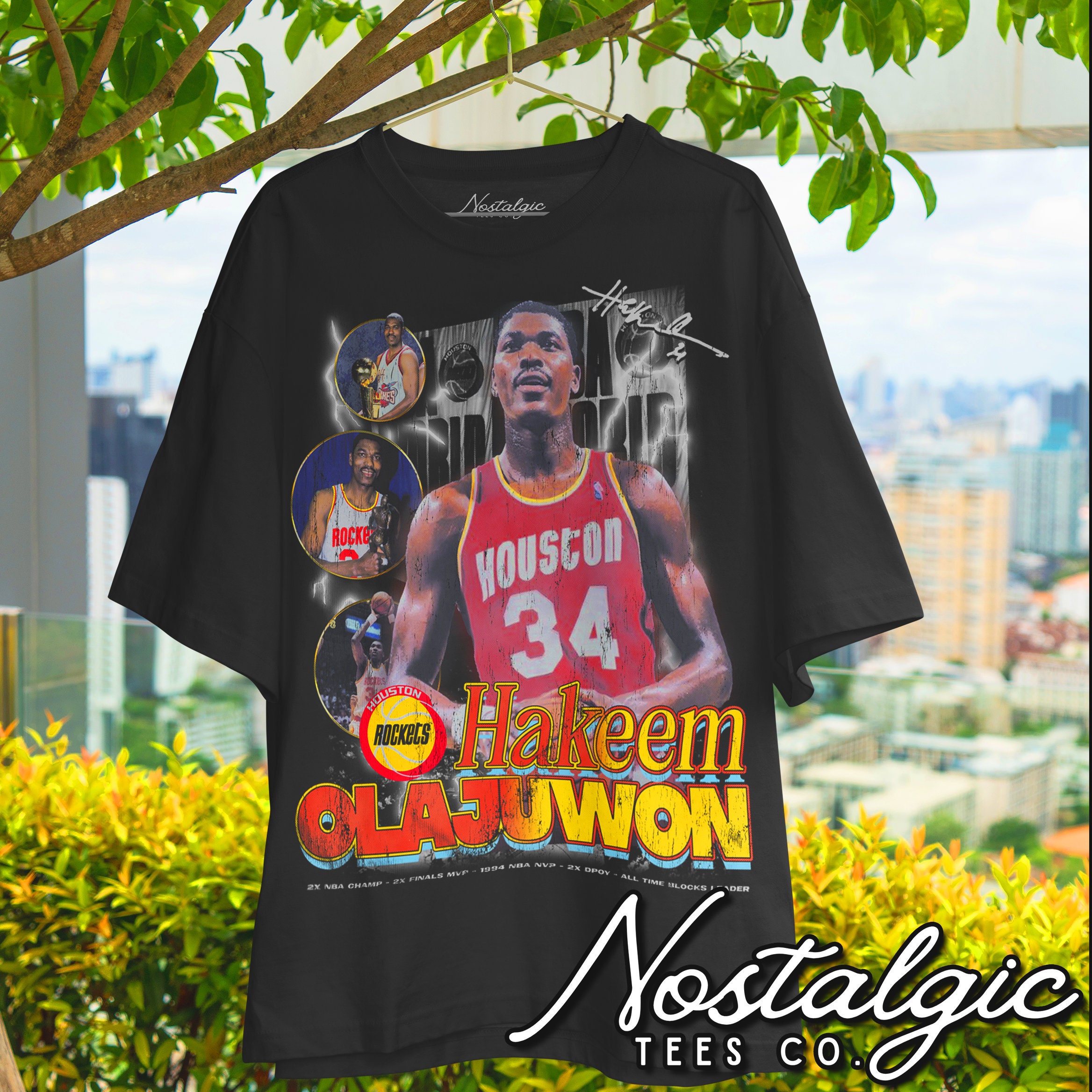  Middle of the Road Hakeem Olajuwon - Men's Soft & Comfortable T- Shirt SFI #G522168, Black, Small : Clothing, Shoes & Jewelry