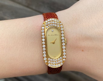 Yves Saint Blaise Solid 18k Gold Wristwatch with 1.2ct Natural Diamonds - Ladies Wristwatch