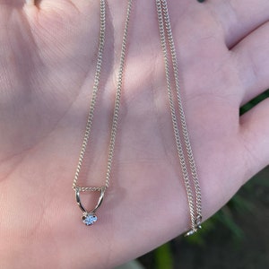 Vintage Solid 14k White Gold Diamond Curb Chain Necklace - 16 inches - Fine Estate Jewelry - Real Genuine Gold