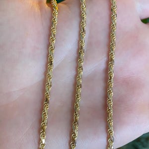 Vintage Solid 14k Yellow Gold Diamond Cut Rope Chain Necklace - 24 inches - Fine Estate Jewelry - Real Genuine Gold