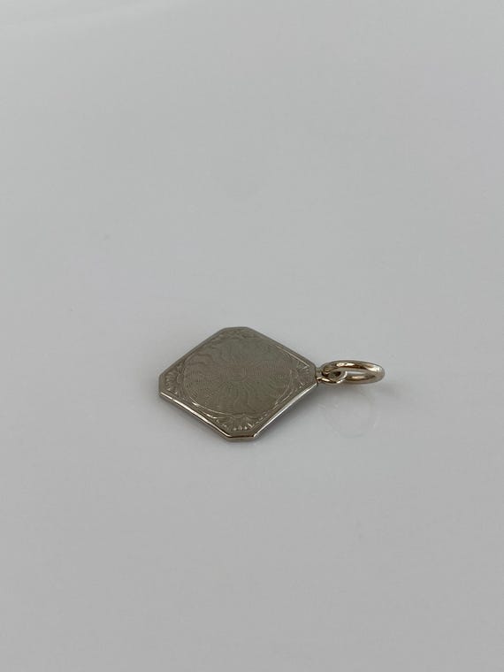 Solid 10k White Gold Pattern Cufflink Conversion … - image 5
