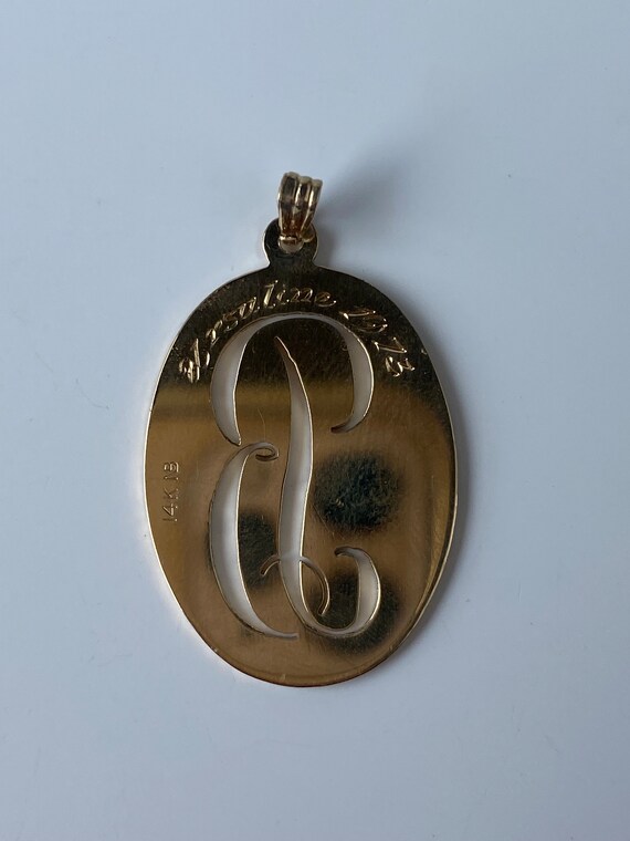 Solid 14k Yellow Gold Cursive Initial 'B' Charm - image 4