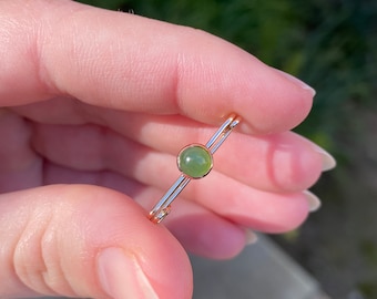 Vintage Solid 14k Yellow Gold Jade Cabochon Safety Pin - Green Gemstone - Fine Estate Jewelry - Pendant for Necklace