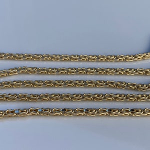 34 Gram Vintage Solid 14k Yellow Gold Long Byzantine Chain Necklace 29.75 inches Quality Fine Estate Jewelry Real Genuine Gold image 6