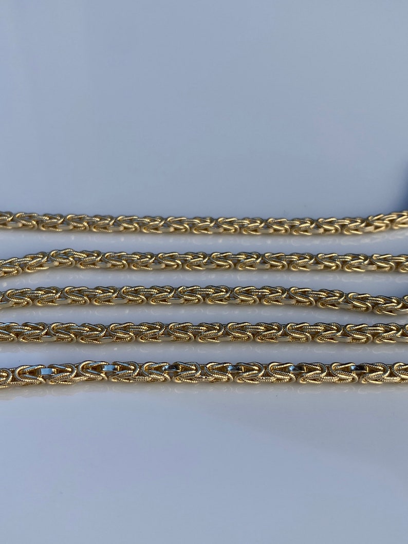 34 Gram Vintage Solid 14k Yellow Gold Long Byzantine Chain Necklace 29.75 inches Quality Fine Estate Jewelry Real Genuine Gold image 6