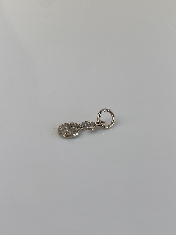 Vintage Solid 14k White Gold Initial 'E' Charm - image 5