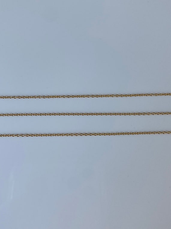 Vintage Solid 10k Yellow Gold Dainty Cable Chain … - image 6