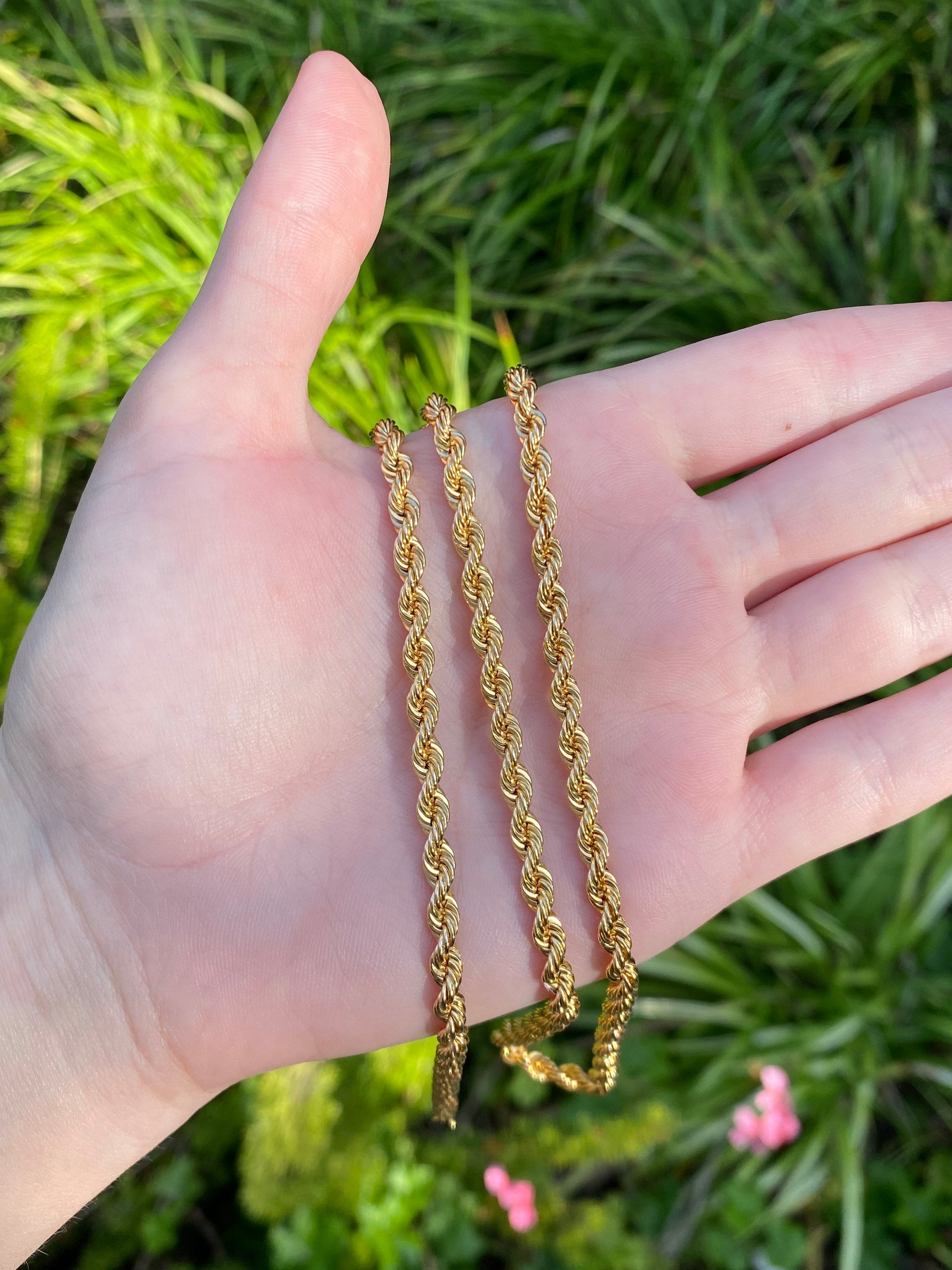 4mm Gold Rope Chain Necklace