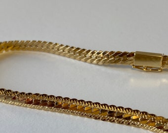 Custom order for Ghadeer Almousawi Deposit Solid 14k Yellow Gold Herringbone Chain Bracelet