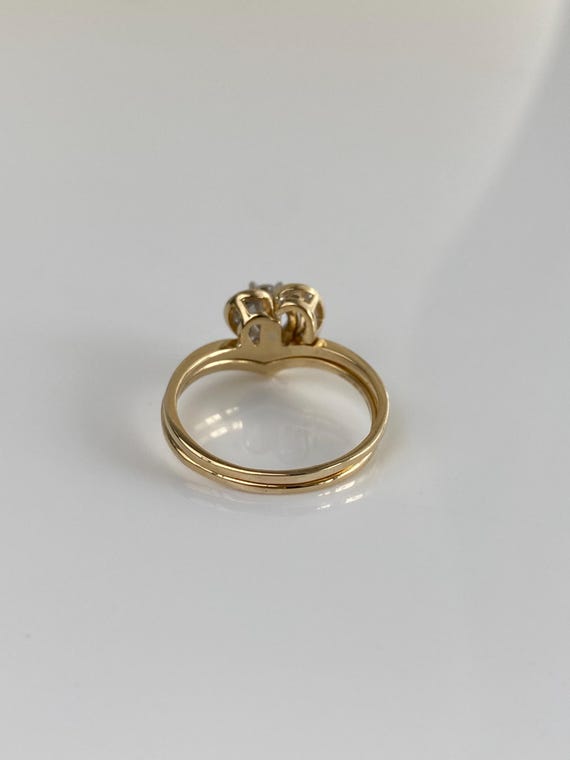 Vintage Solid 14k Yellow Gold Interlocking Diamon… - image 7