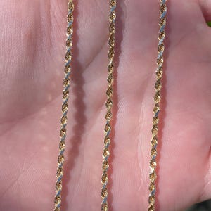 Vintage Solid 14k Yellow Gold Rope Chain Necklace - 20.5 inches - Fine Estate Jewelry - Real Genuine Gold