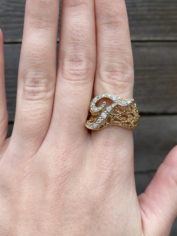 Vintage initial ring cheap