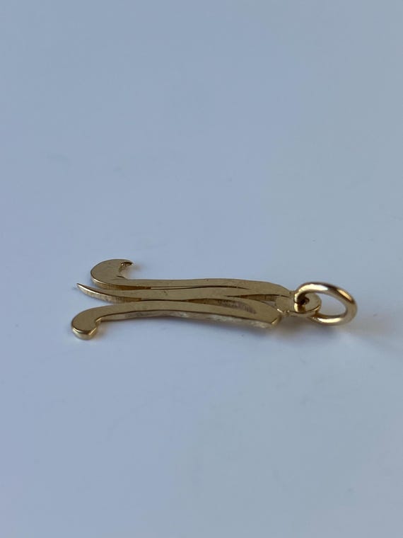 Solid 14k Yellow Gold Initial "M" Charm - image 5
