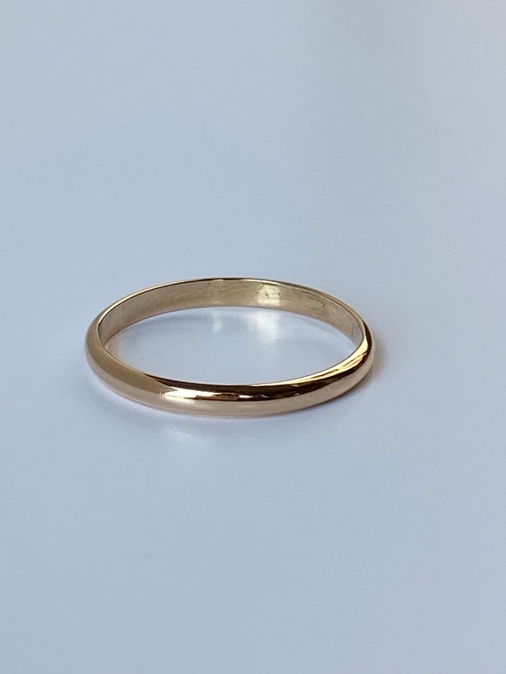Vintage Solid 18k Yellow Gold Ring Band - Size 8.… - image 7