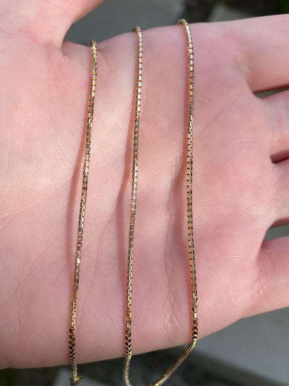 14k gold box chain 24 inch deals