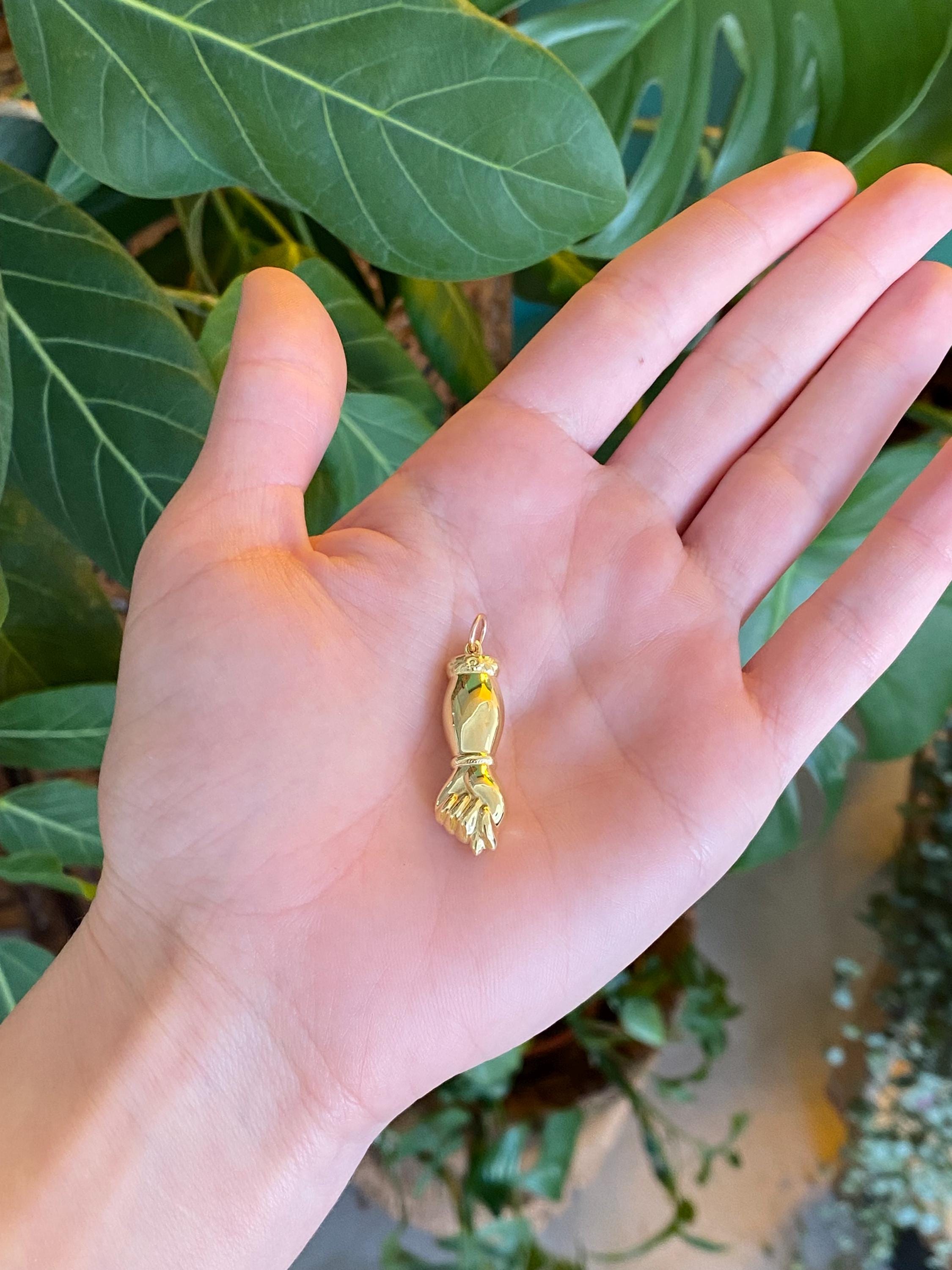 Vintage 18k Good Luck Hand Charm - Etsy