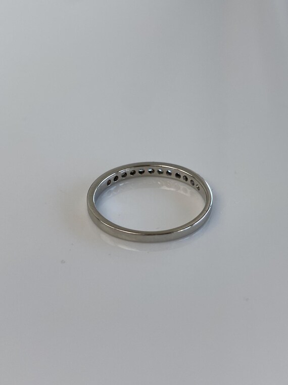 Vintage Solid Platinum Diamond Ring Band - Size 7 - image 7