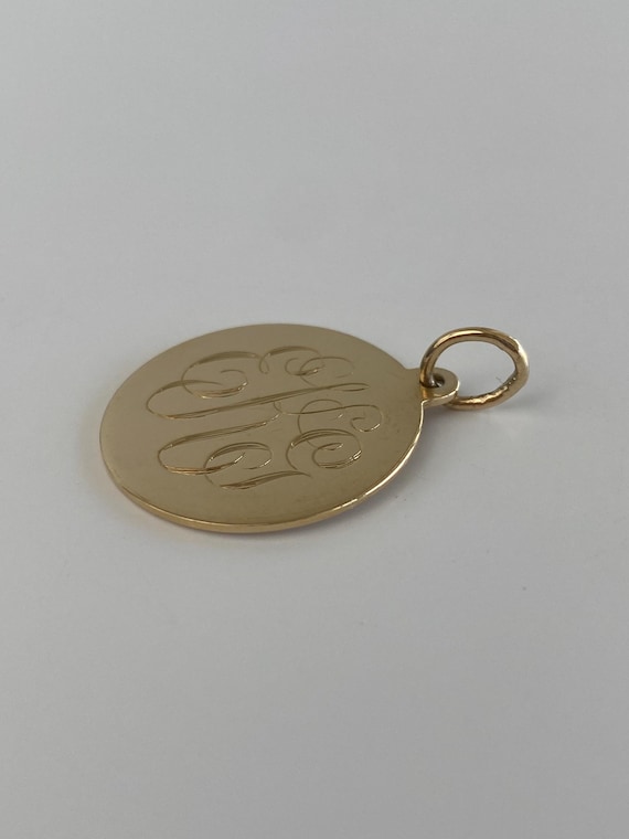 Solid 14k Yellow Gold Monogram Charm - Quality Fi… - image 5