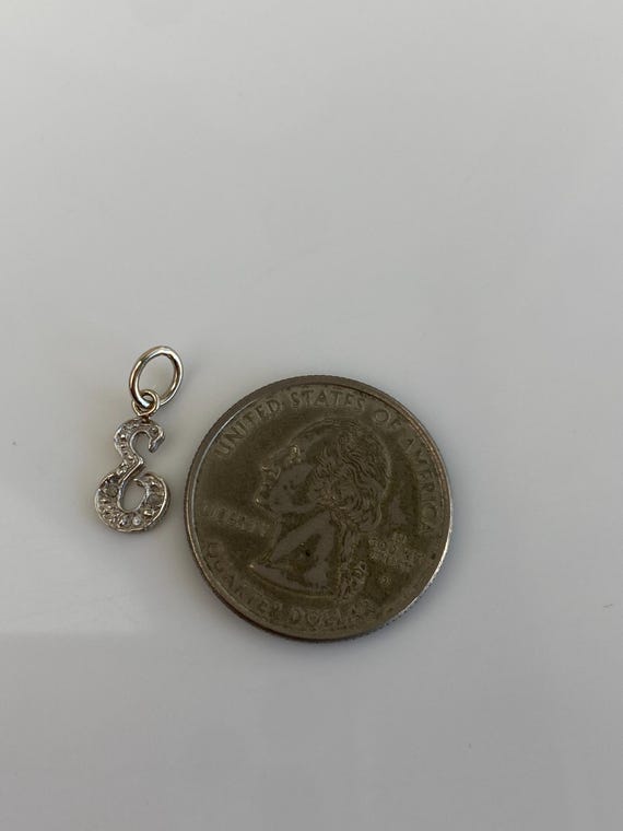 Vintage Solid 14k White Gold Initial 'E' Charm - image 6