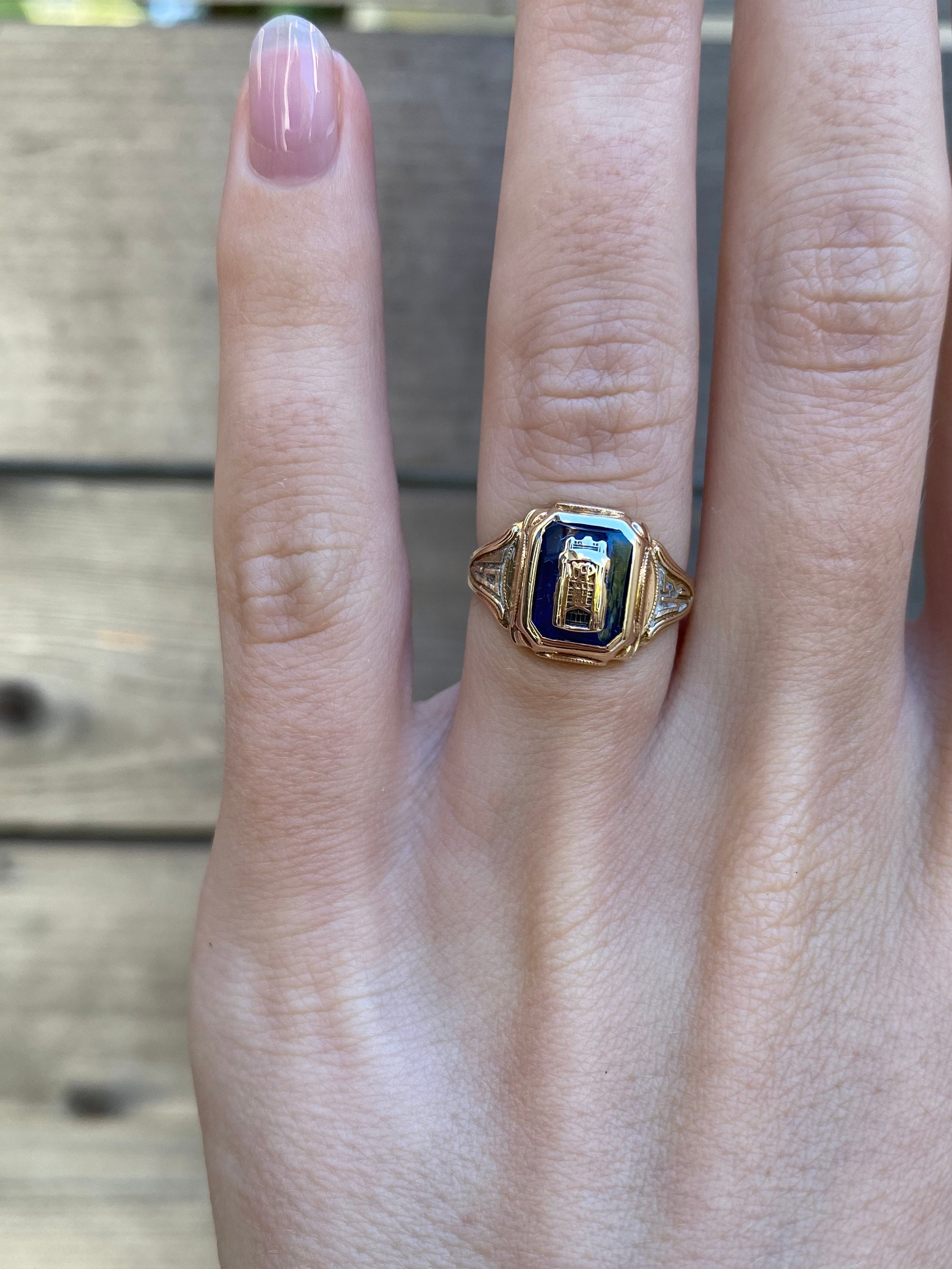 2024特集 Vintage Solid 4.75 Size - Ring Class 1943 Gold Yellow 10k 18号~