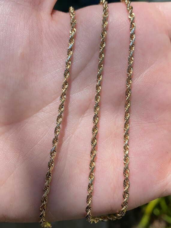 ヴィンテージ ソリッド 14k イエロー ゴールド ロープ チェーン 