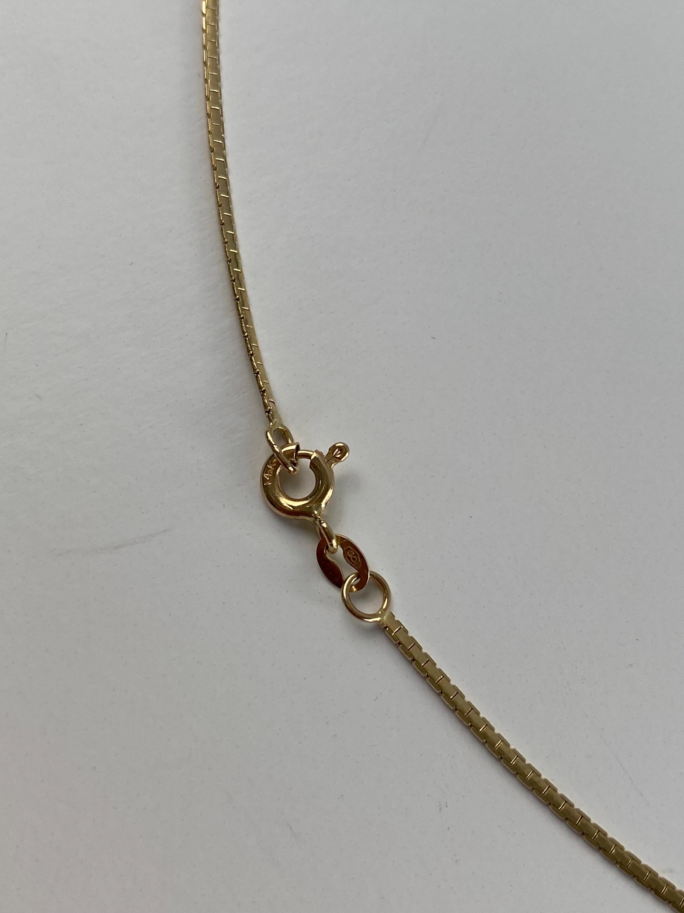 Vintage Solid 14k Yellow Gold Flat Box Chain Necklace - 20.25 Inches - Etsy
