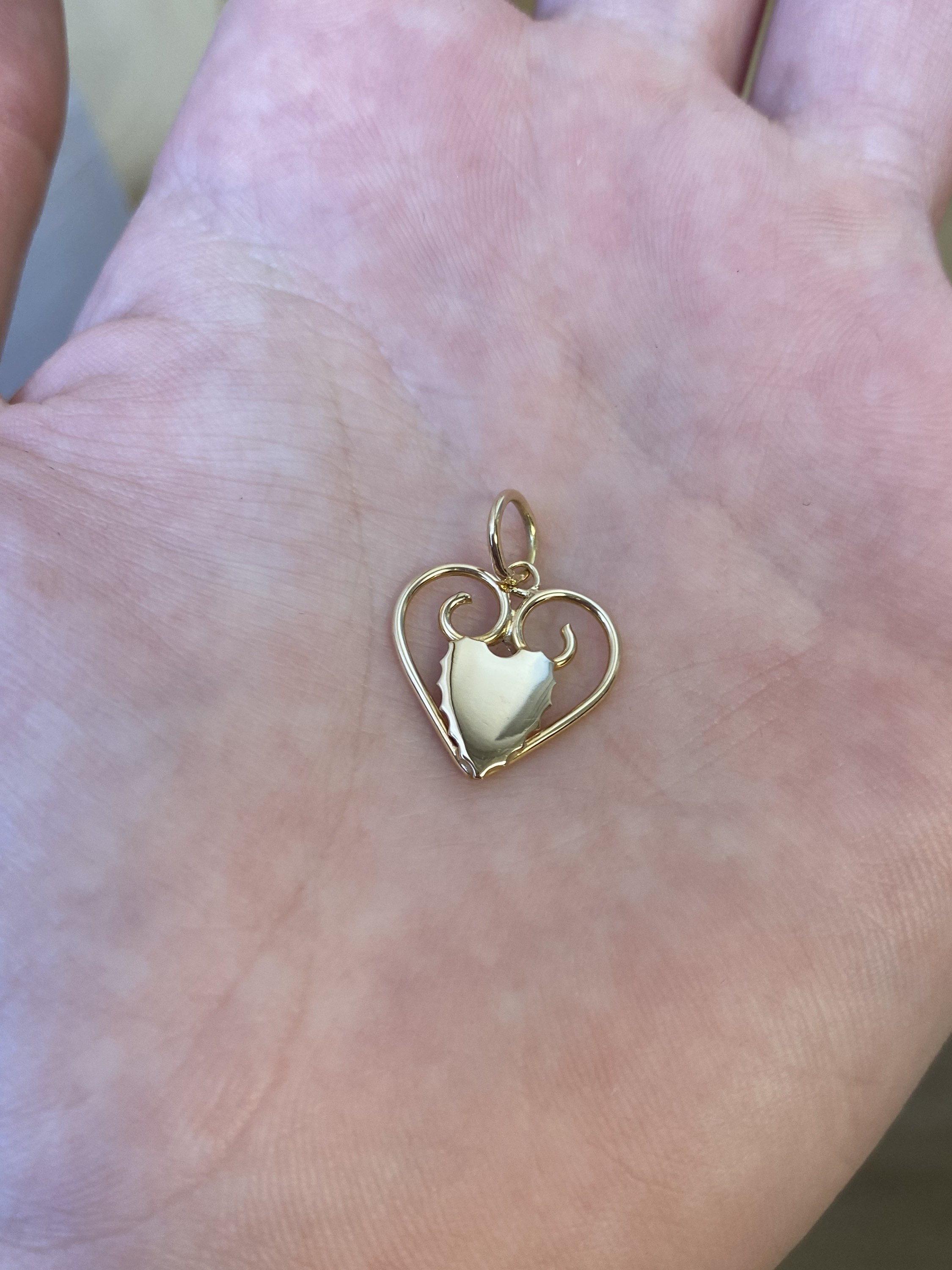 14KT Gold Heart Charm 6mm, 10mm Puffed Heart Charm Small Heart Charm Real  Gold Heart Pendant Available in Yellow, White & Rose Gold 