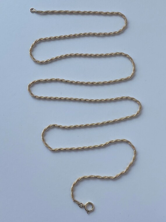 Vintage Solid 14k Yellow Gold Twist Chain - 27 in… - image 6