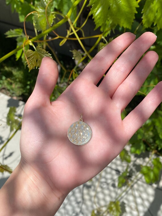 Solid 14k Yellow Gold Monogram Charm - Quality Fi… - image 2