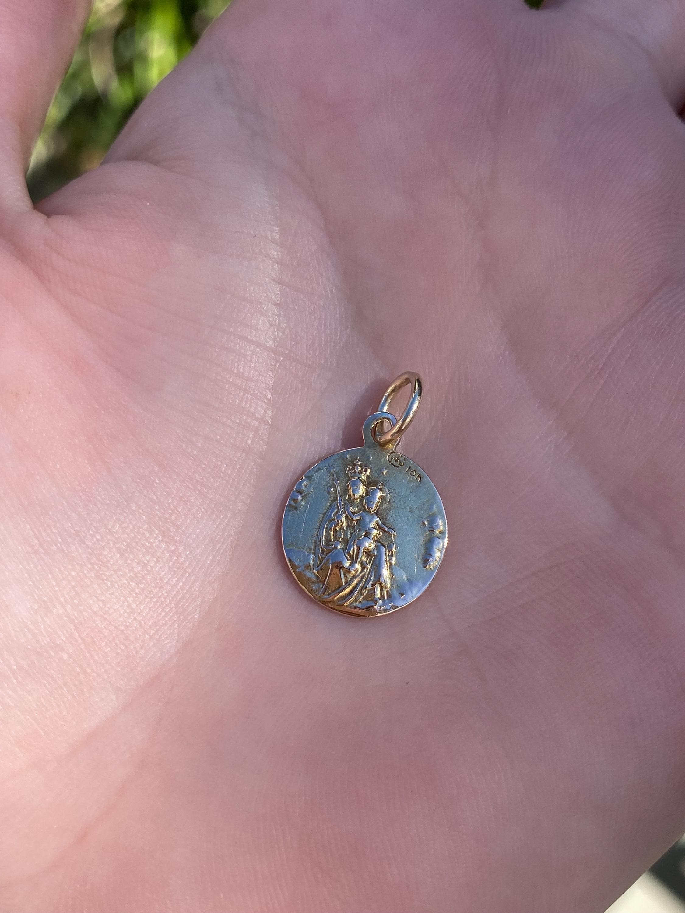 Vintage Solid 10k Yellow Gold Religious Charm - Quality Fine Estate Jewelry -Real Genuine Gold