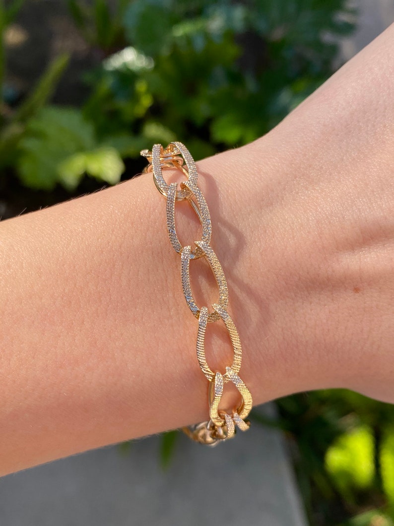 Vintage Solid 14k Yellow Gold Ulink Charm Bracelet Quality Etsy