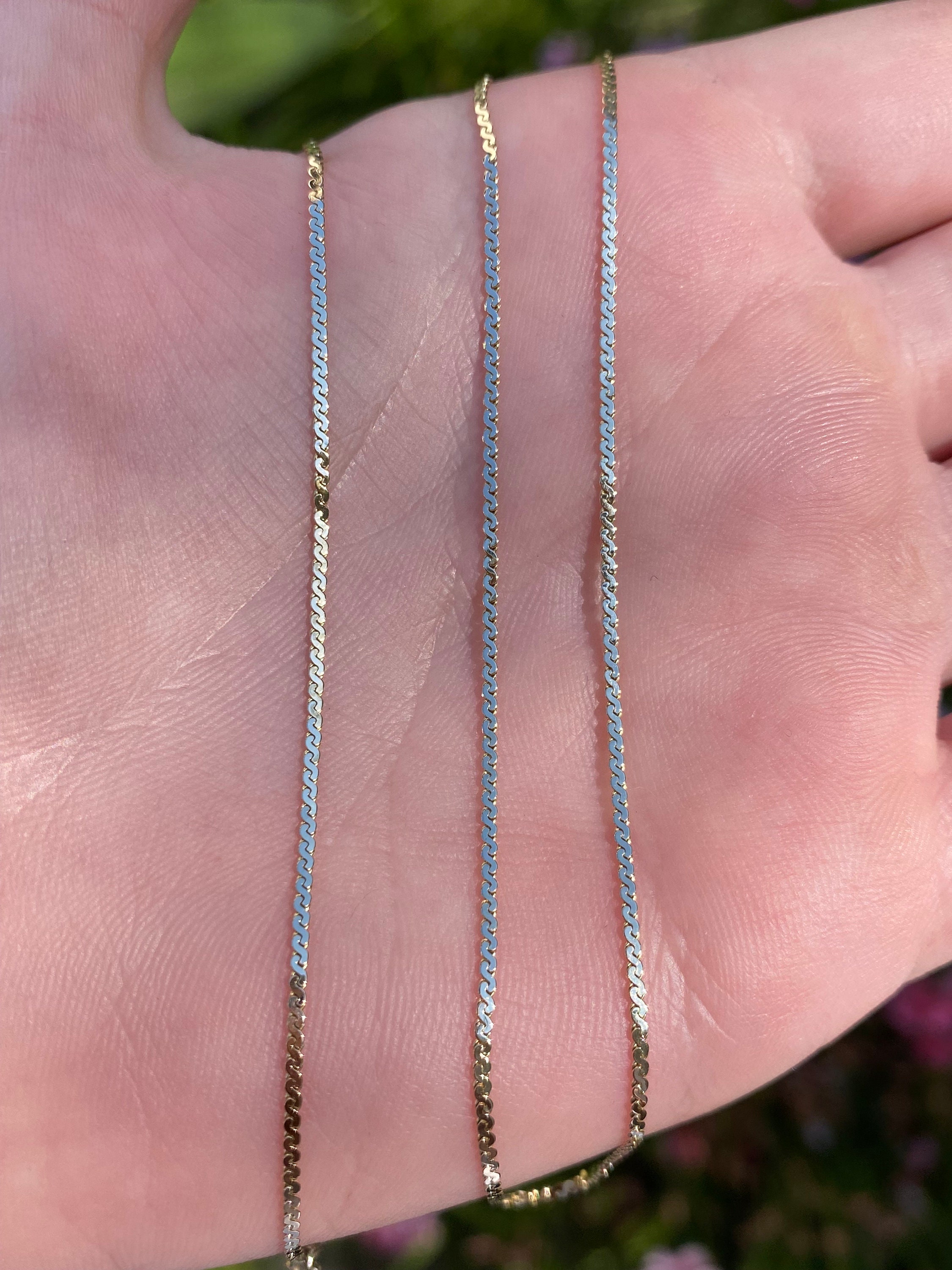 14K Rose Gold Filled Chain - 16 inch 14/20 GF Necklace - 1.2 mm Flat Dainty Cable Chain Spring Ring Clasp - Pink GF 16 New Jewelry Supply