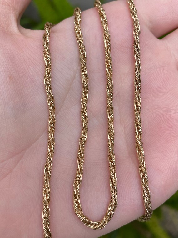 Vintage Rope Chain Necklace Solid 14k Yellow Gold 9 Grams 17.25