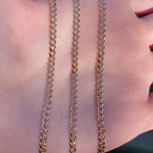 Vintage Solid 18k Gold Elongated Curb Chain Necklace - 14.75 inches - Fine Estate Jewelry - Real Genuine Gold